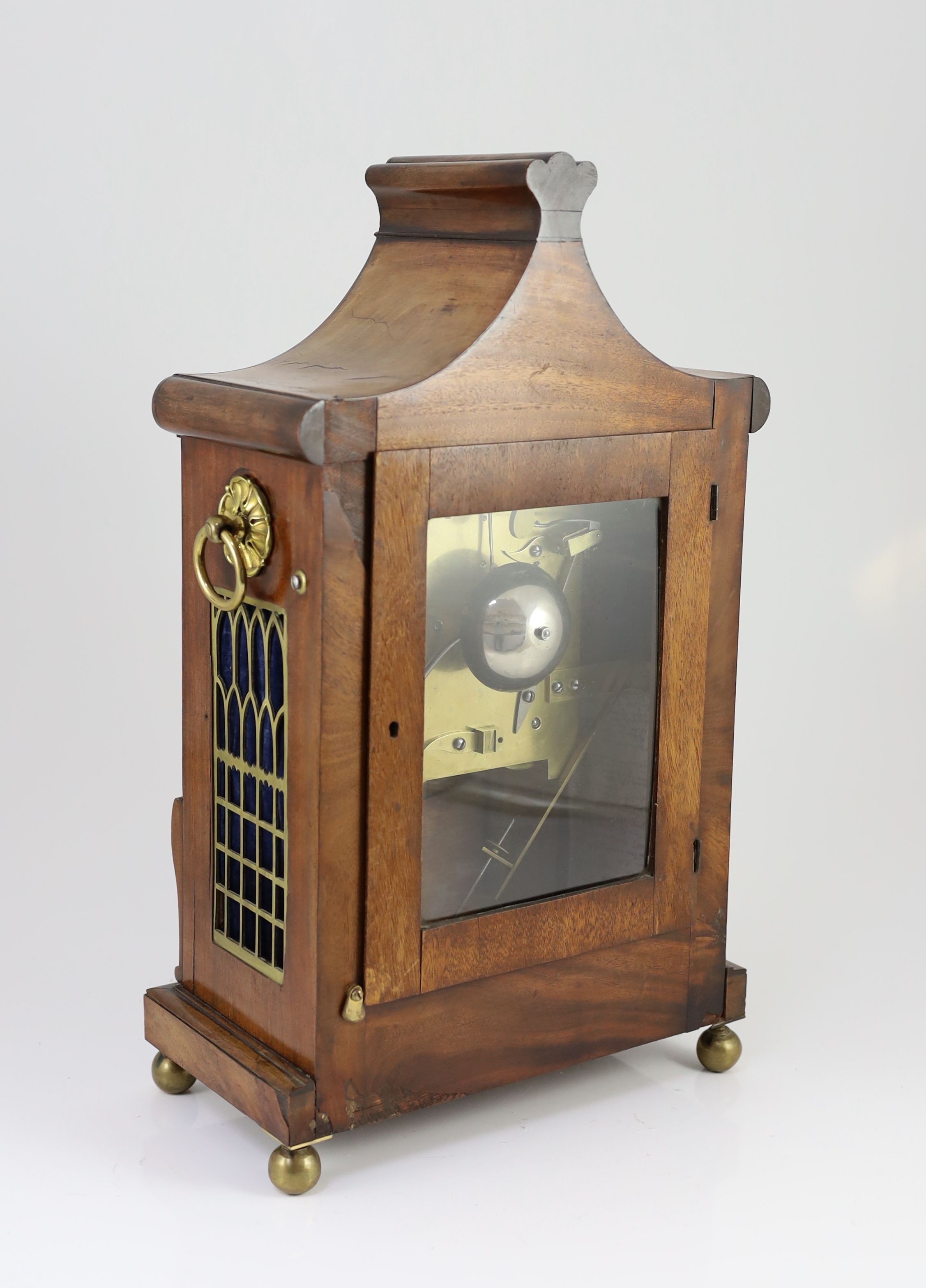 John Harper of London. A William IV brass inset mahogany bracket clock, width 30cm depth 15.5cm height 51cm